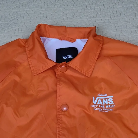 Vans Torrey OTF logo snap button Coach windbreaker jacket size S - Picture 3 of 8
